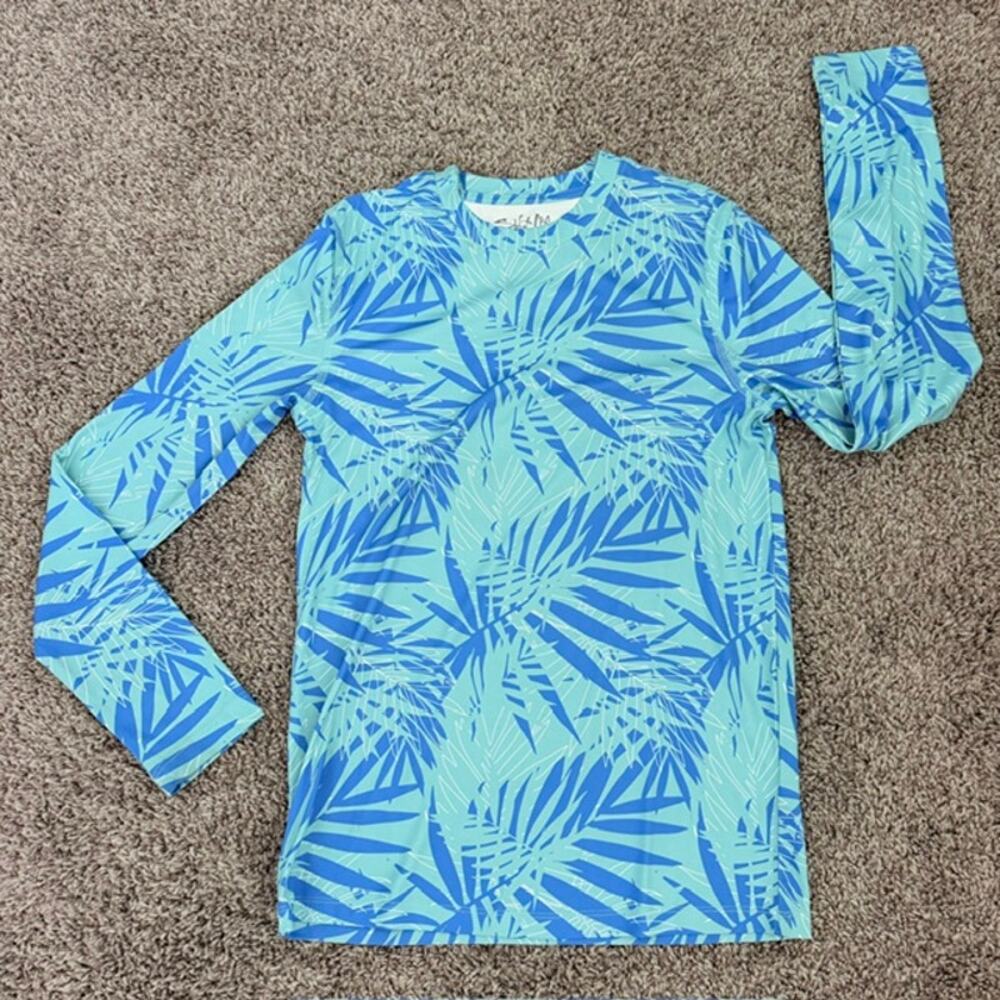 Salt Life Rash Guard Light Blue Women's Small Long Sleeve Tropical Floral